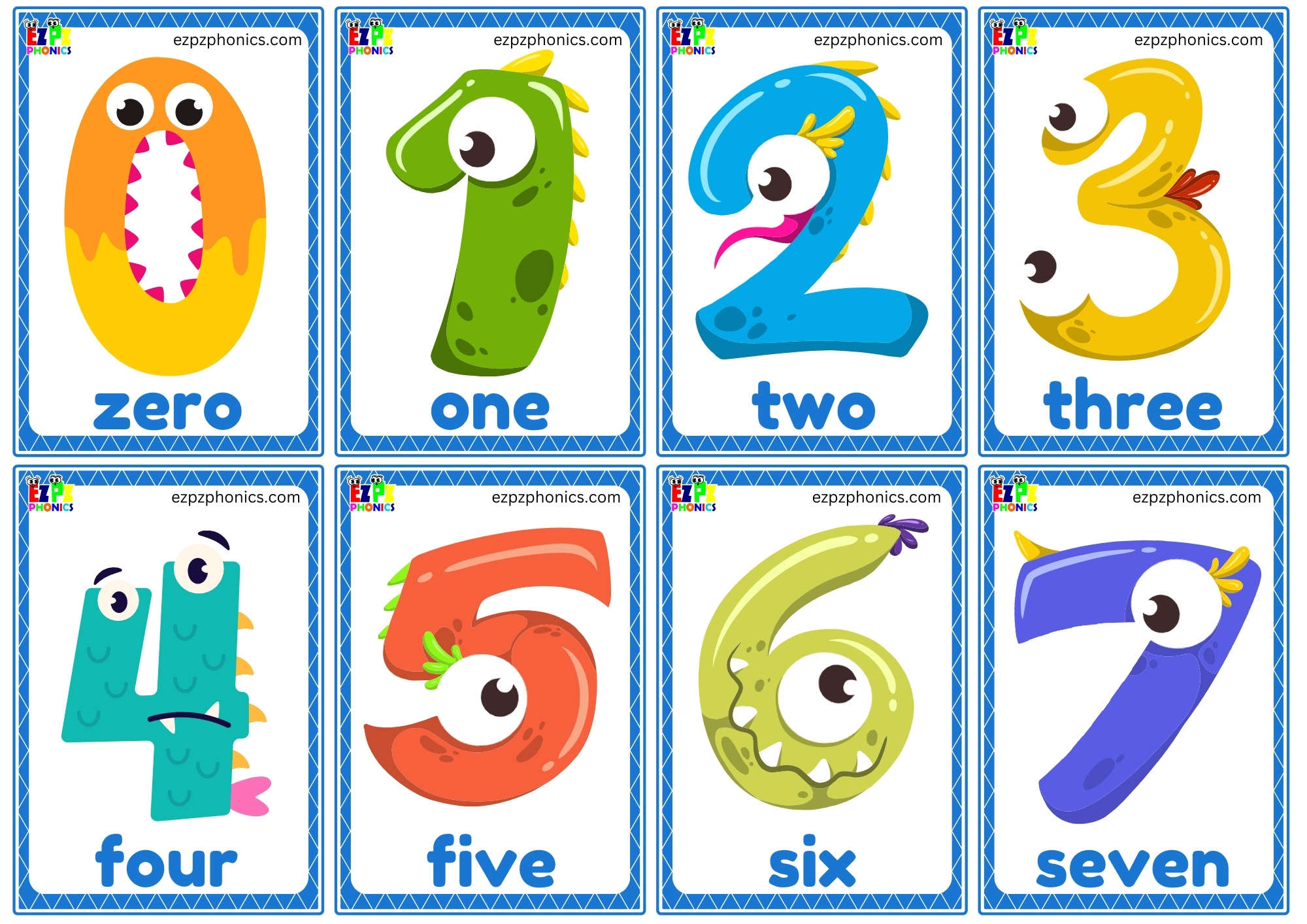 Numbers One to Ten - Mini Flashcards (Free PDF Download)